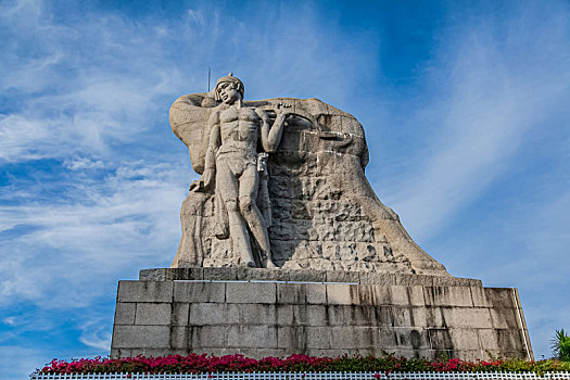 中国海南省三亚市鹿回头人文雕像装饰建筑