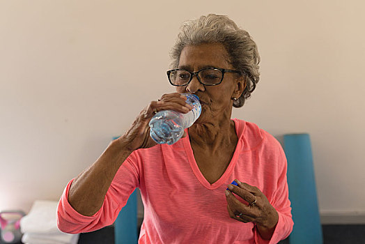 老年,女人,饮用水,锻炼
