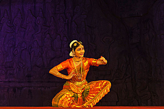 舞者,跳舞,节日,马哈巴利普兰,泰米尔纳德邦,印度,亚洲