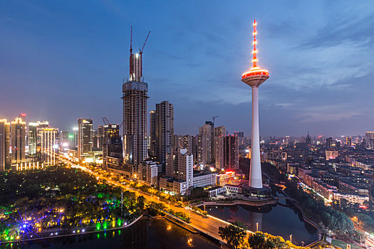 沈阳城市风光彩电塔夜景