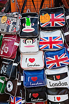 英格兰,伦敦,卡姆登,锁,市场,纪念品,包