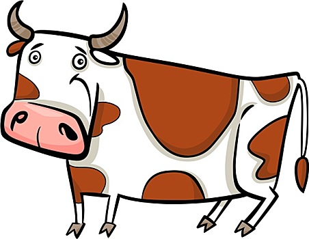 卡通,插画,农场,母牛