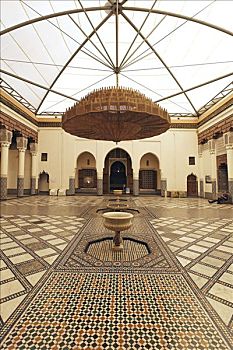 内庭,宫殿,玛拉喀什,摩洛哥,非洲