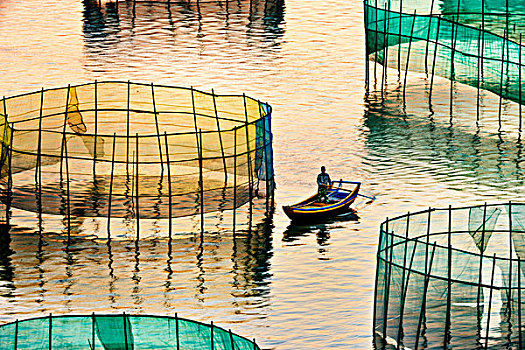 福建霞浦,养殖,晚霞