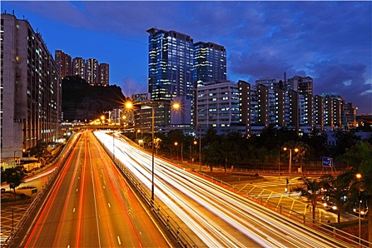 公路,城市,夜晚