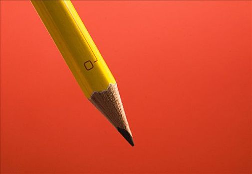 上面,铅笔,黄色