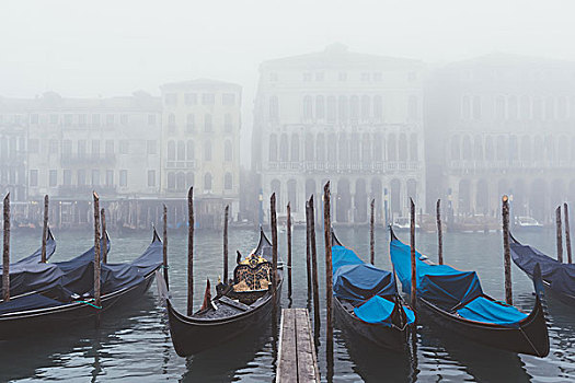 排,小船,模糊,运河,威尼斯,意大利