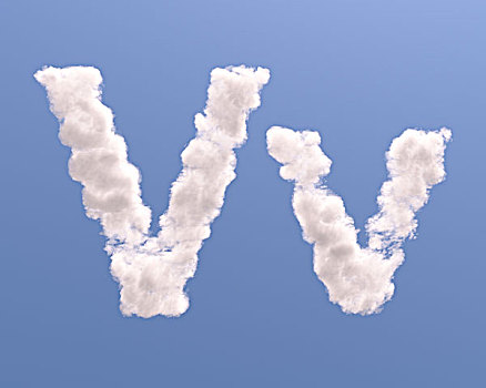字母v,云,形状
