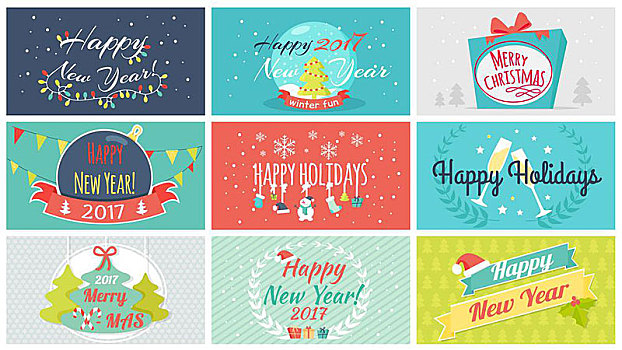 庆贺,寒假,矢量,概念,高兴,新,圣诞快乐,带,礼物,花环,圣诞树,玩具,玻璃,香槟,圣诞帽,雪花,贺卡,设计