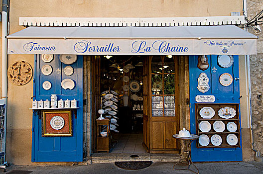 陶器,店,慕斯提尔-圣玛黑,普罗旺斯,法国,欧洲