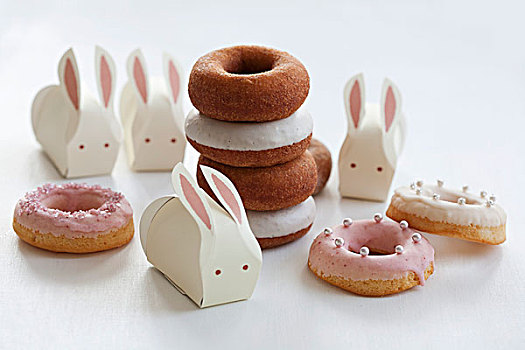 种类,甜甜圈,复活节兔子,纸