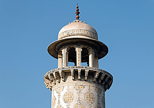 尖塔,墓地,窗户,阿格拉,北方邦,印度,亚洲