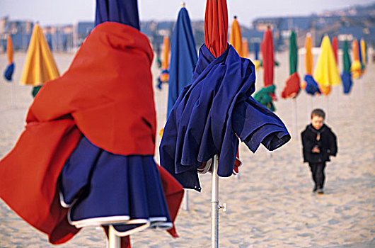 伞,多维耶,海滩