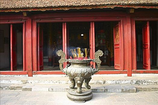 装饰性器皿,正面,庙宇,河内,越南