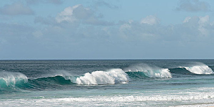 波浪,海滩,北岸,瓦胡岛,夏威夷,美国