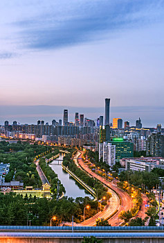 北京东二环城市建筑夜景