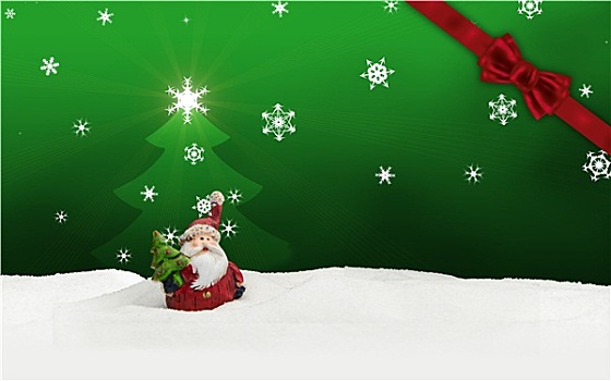 贺卡,圣诞老人,雪,绿色