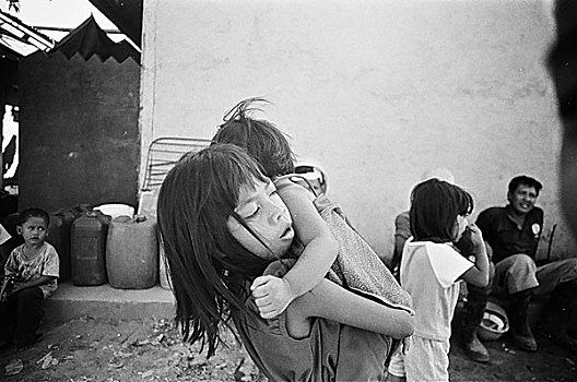 小孩,妹妹,背影,家,拥挤,贫民窟,区域,马尼拉,家庭,菲律宾,十二月,2007年