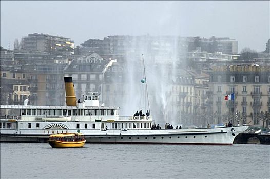 蒸汽船,交通,日内瓦湖,日内瓦,瑞士