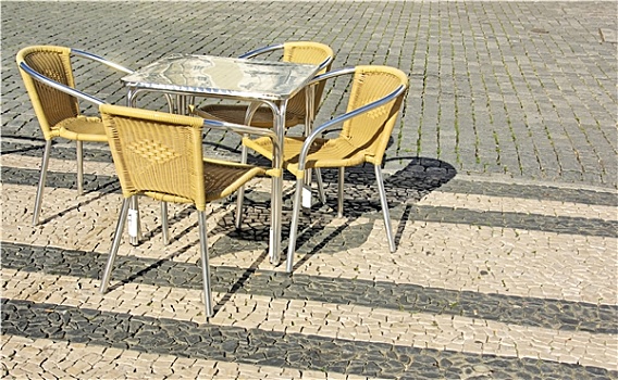 椅子,桌子,葡萄牙,人行道