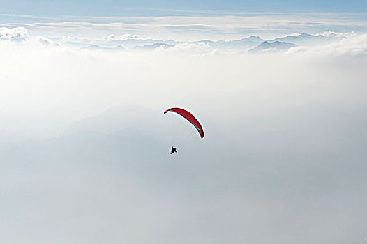 滑伞运动,高处,云