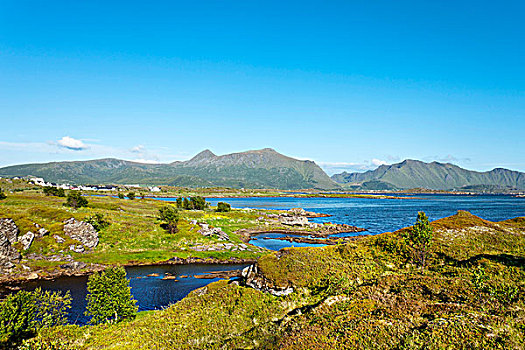 靠近,维特沃格,罗弗敦群岛,挪威北部,挪威,斯堪的纳维亚,欧洲