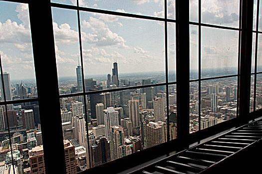 俯视,城市,窗户,建筑,芝加哥,库克县,伊利诺斯,美国