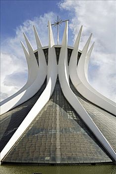 大教堂,巴西利亚,巴西,建筑师,奥斯卡-涅梅耶