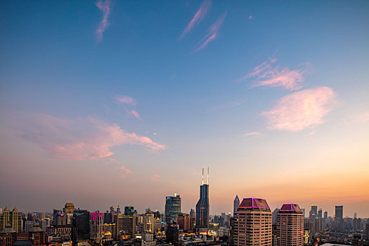 上海,黄浦江,两岸,夜景