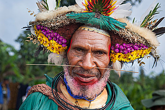 男性,茎,鼻子,塔里,市场,巴布亚新几内亚
