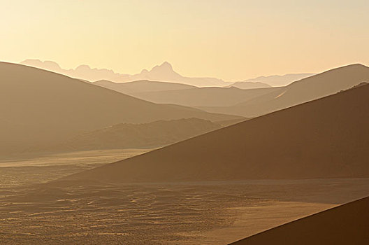 早晨,气氛,风景,沙丘,索苏维来地区,纳米比诺克陆夫国家公园,纳米布沙漠,纳米比亚,非洲