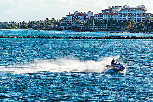 摩托艇,南,迈阿密海滩,佛罗里达,美国