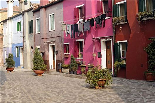 特色,彩色,房子,布拉诺岛,威尼斯,意大利,欧洲