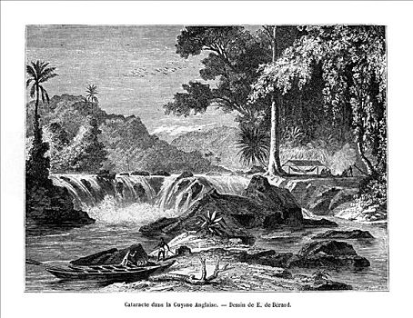 瀑布,英国,南美,19世纪,艺术家