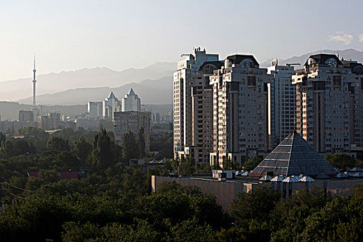 城市,山,阿拉木图,首都,哈萨克斯坦