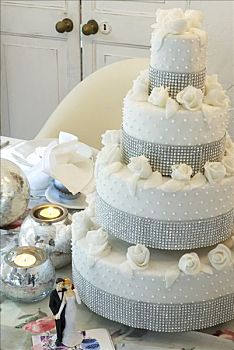 婚礼蛋糕,桌上,装饰