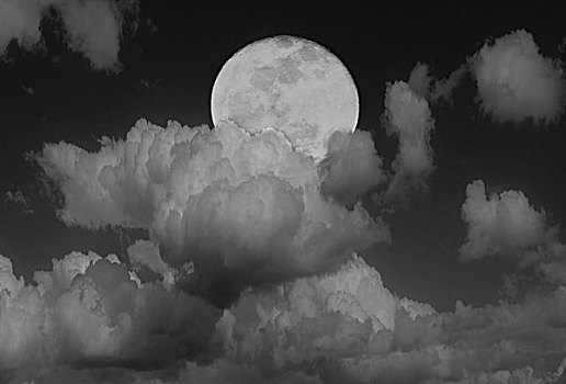美国,堪萨斯,月亮,云