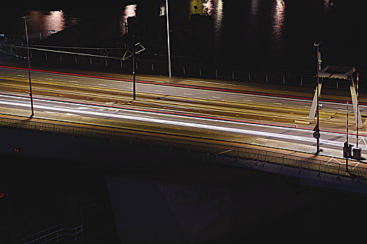 桥,夜晚,鹿特丹