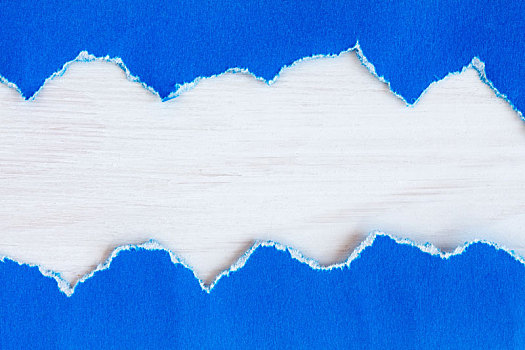 撕破,蓝色,纸,白色,木质背景