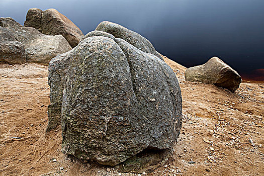 花冈岩,石头,水库,哈尔茨山,国家公园,下萨克森,德国,欧洲