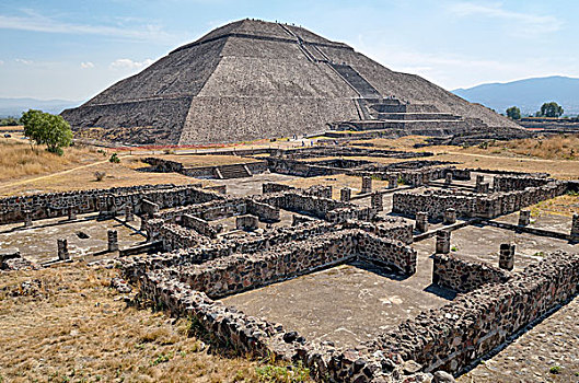 金字塔,太阳金字塔,残留,建筑,世界遗产,遗迹,特奥蒂瓦坎,墨西哥,北美