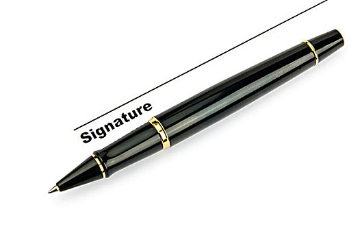 笔,签名,隔绝,白色背景