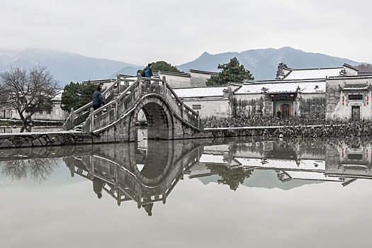 宏村雪后风光