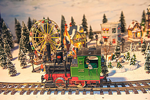 玩具火车,橱窗展示,圣诞市场,德国