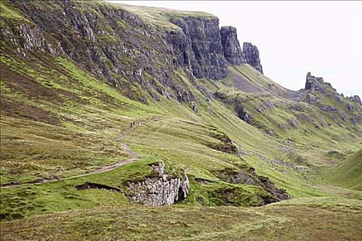 小路,悬崖,斯凯岛,苏格兰
