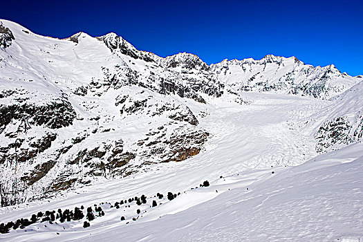 风景,雪,冰河,伯尔尼阿尔卑斯山,瓦萊邦,瑞士,欧洲