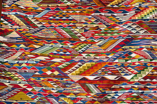 彩色,图案,编织物,地毯,玛拉喀什,摩洛哥,非洲