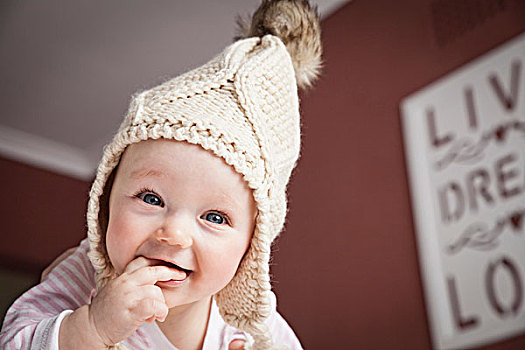 头像,女婴,编织帽