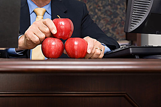 商务人士,平衡性,苹果,书桌