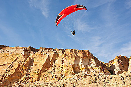 滑翔伞,高处,海岸,自然公园,塞维利亚,安达卢西亚,西班牙
